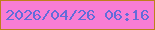 文字の大きさ：4、枠の色：bf7f1a、背景の色：f87dd4、文字の色：626cd9 無料ブログパーツのブログ時計
