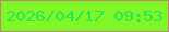 文字の大きさ：2、枠の色：bf8373、背景の色：80f527、文字の色：26e655 無料ブログパーツのブログ時計