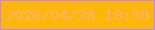 文字の大きさ：5、枠の色：bf84ff、背景の色：fdb709、文字の色：fab26e 無料ブログパーツのブログ時計