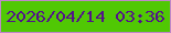 文字の大きさ：5、枠の色：bf87c8、背景の色：50c804、文字の色：53138a 無料ブログパーツのブログ時計