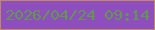 文字の大きさ：2、枠の色：bf8962、背景の色：8f4ebe、文字の色：62974e 無料ブログパーツのブログ時計
