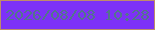 文字の大きさ：4、枠の色：bf8b6a、背景の色：7d31f7、文字の色：52758c 無料ブログパーツのブログ時計