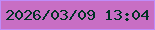 文字の大きさ：4、枠の色：bf8cfa、背景の色：c86ec4、文字の色：003225 無料ブログパーツのブログ時計