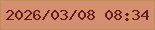文字の大きさ：1、枠の色：bf8e54、背景の色：d38f6f、文字の色：661b20 無料ブログパーツのブログ時計