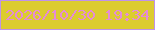文字の大きさ：1、枠の色：bf93e9、背景の色：dccc2f、文字の色：e58cd6 無料ブログパーツのブログ時計