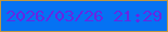 文字の大きさ：1、枠の色：bf9641、背景の色：0572f3、文字の色：6627e3 無料ブログパーツのブログ時計