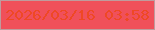 文字の大きさ：4、枠の色：bf9b9d、背景の色：f0505a、文字の色：ef4825 無料ブログパーツのブログ時計