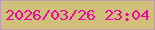 文字の大きさ：4、枠の色：bf9cab、背景の色：d1c07a、文字の色：f404a4 無料ブログパーツのブログ時計