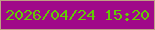 文字の大きさ：3、枠の色：bf9f85、背景の色：a00989、文字の色：63cb04 無料ブログパーツのブログ時計
