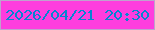 文字の大きさ：1、枠の色：bfa1cd、背景の色：fe3dde、文字の色：0685d1 無料ブログパーツのブログ時計