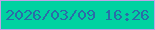 文字の大きさ：2、枠の色：bfa3e7、背景の色：00d2a1、文字の色：2a6ca8 無料ブログパーツのブログ時計