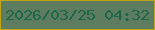 文字の大きさ：1、枠の色：bfa415、背景の色：5e7c60、文字の色：1b6747 無料ブログパーツのブログ時計