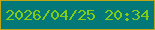文字の大きさ：4、枠の色：bfa416、背景の色：037879、文字の色：82cc18 無料ブログパーツのブログ時計