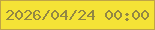 文字の大きさ：2、枠の色：bfa446、背景の色：f5e336、文字の色：938743 無料ブログパーツのブログ時計