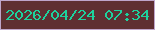文字の大きさ：3、枠の色：bfa5cb、背景の色：5f2f32、文字の色：1dd29d 無料ブログパーツのブログ時計