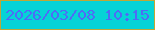 文字の大きさ：5、枠の色：bfa735、背景の色：06d3d6、文字の色：4e6cf6 無料ブログパーツのブログ時計