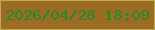 文字の大きさ：3、枠の色：bfa856、背景の色：9c6c22、文字の色：228a2e 無料ブログパーツのブログ時計