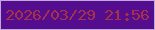 文字の大きさ：4、枠の色：bfa8dc、背景の色：550d90、文字の色：a53247 無料ブログパーツのブログ時計