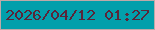 文字の大きさ：1、枠の色：bfa9a8、背景の色：029fab、文字の色：5a2538 無料ブログパーツのブログ時計