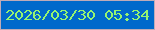 文字の大きさ：2、枠の色：bfabb8、背景の色：0069cb、文字の色：95f471 無料ブログパーツのブログ時計