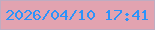 文字の大きさ：1、枠の色：bfacc1、背景の色：e2a3b0、文字の色：2c93fa 無料ブログパーツのブログ時計
