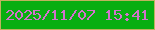 文字の大きさ：5、枠の色：bfb25e、背景の色：08ae11、文字の色：d372cd 無料ブログパーツのブログ時計
