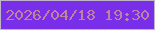 文字の大きさ：1、枠の色：bfb4c8、背景の色：792eea、文字の色：c0829d 無料ブログパーツのブログ時計