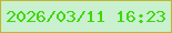 文字の大きさ：1、枠の色：bfb52f、背景の色：c9f0cf、文字の色：3fd709 無料ブログパーツのブログ時計