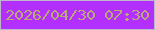 文字の大きさ：2、枠の色：bfb6cb、背景の色：b22ffe、文字の色：b9aa75 無料ブログパーツのブログ時計