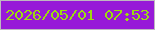 文字の大きさ：4、枠の色：bfb7c0、背景の色：9719d8、文字の色：9dda0f 無料ブログパーツのブログ時計