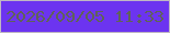文字の大きさ：4、枠の色：bfb7c3、背景の色：6c34f0、文字の色：606258 無料ブログパーツのブログ時計