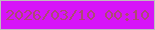 文字の大きさ：5、枠の色：bfbabd、背景の色：d614f8、文字の色：ac4b73 無料ブログパーツのブログ時計