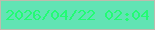 文字の大きさ：3、枠の色：bfbbad、背景の色：62e4b4、文字の色：23fb74 無料ブログパーツのブログ時計