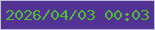 文字の大きさ：5、枠の色：bfbee0、背景の色：523293、文字の色：4eba36 無料ブログパーツのブログ時計