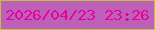 文字の大きさ：1、枠の色：bfc333、背景の色：bc60ba、文字の色：e80298 無料ブログパーツのブログ時計