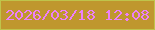 文字の大きさ：2、枠の色：bfc44b、背景の色：bf972e、文字の色：ed80fa 無料ブログパーツのブログ時計