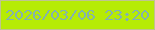 文字の大きさ：1、枠の色：bfc48f、背景の色：b6eb05、文字の色：83b2af 無料ブログパーツのブログ時計