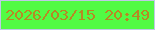 文字の大きさ：2、枠の色：bfc9e6、背景の色：52fb44、文字の色：b78924 無料ブログパーツのブログ時計