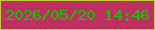 文字の大きさ：5、枠の色：bfcb35、背景の色：be3060、文字の色：0fc505 無料ブログパーツのブログ時計