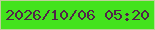 文字の大きさ：3、枠の色：bfd09a、背景の色：43e31d、文字の色：512449 無料ブログパーツのブログ時計