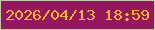 文字の大きさ：4、枠の色：bfd09f、背景の色：96175f、文字の色：f7ba23 無料ブログパーツのブログ時計