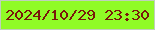 文字の大きさ：1、枠の色：bfd0bc、背景の色：90fb26、文字の色：79180b 無料ブログパーツのブログ時計