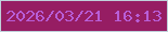 文字の大きさ：2、枠の色：bfd0da、背景の色：961d63、文字の色：b85ed7 無料ブログパーツのブログ時計