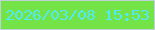 文字の大きさ：5、枠の色：bfd1d5、背景の色：74e348、文字の色：51eaf5 無料ブログパーツのブログ時計