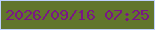 文字の大きさ：5、枠の色：bfd1ff、背景の色：61752c、文字の色：7a1686 無料ブログパーツのブログ時計
