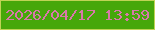 文字の大きさ：5、枠の色：bfd355、背景の色：46a70a、文字の色：d878a9 無料ブログパーツのブログ時計