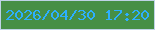 文字の大きさ：5、枠の色：bfd3e7、背景の色：468f46、文字の色：2daffe 無料ブログパーツのブログ時計