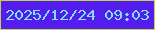 文字の大きさ：4、枠の色：bfd550、背景の色：541dee、文字の色：7de2fb 無料ブログパーツのブログ時計