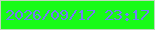 文字の大きさ：4、枠の色：bfd8bc、背景の色：18fb18、文字の色：727af5 無料ブログパーツのブログ時計