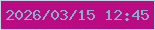文字の大きさ：1、枠の色：bfd9e2、背景の色：bb0b82、文字の色：85b1cd 無料ブログパーツのブログ時計